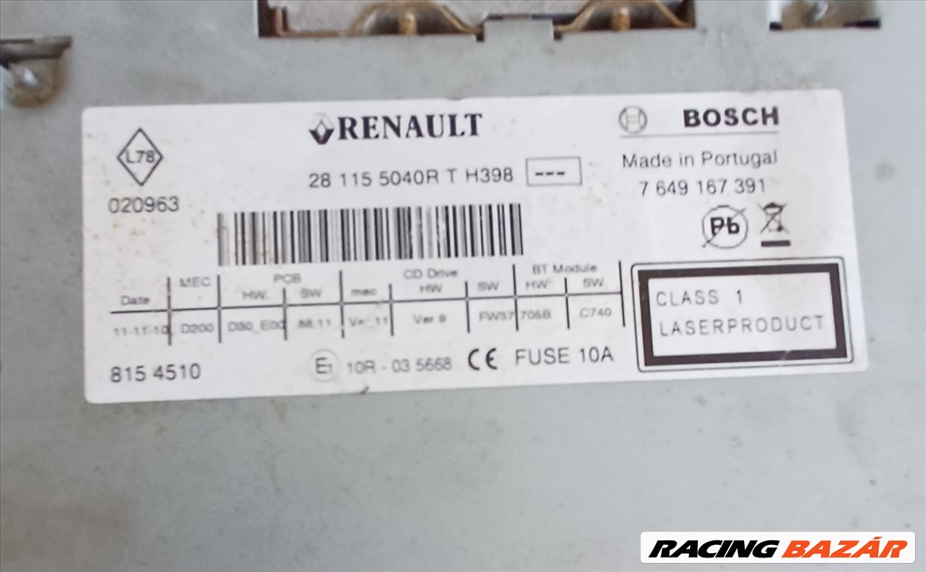 Renault Scénic III Cd cd lejátszó  281155040r 1. kép