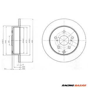 DELPHI BG4115 - féktárcsa LEXUS TOYOTA 1. kép