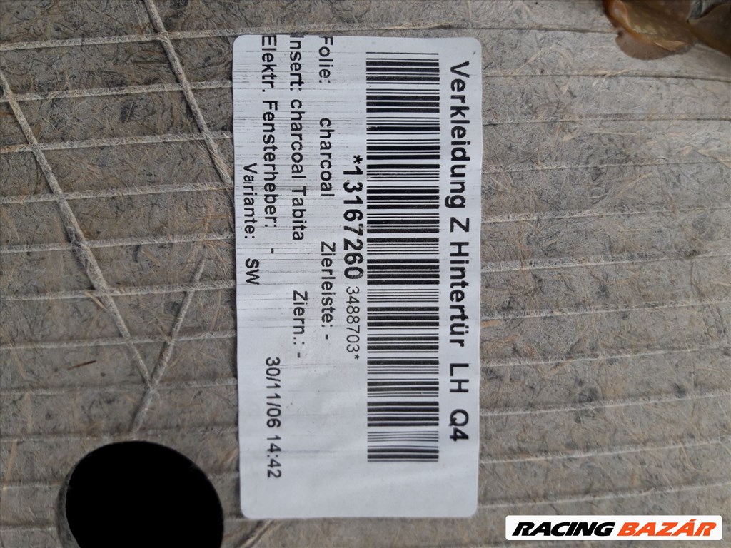 Opel Astra H Bal Hátsó Ajtókárpit 3. kép