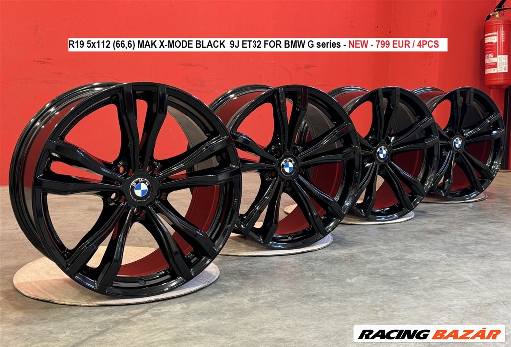 R19 5x112 (66,6) MAK X-MODE BLACK  9J ET32 FOR BMW G series új felnik 19"  1. kép