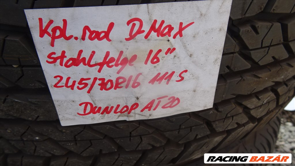 Isuzu D-Max 2002-2023 új 245/70r16 Dunlop gumi + acélfelni lemezfelni komplett szerelt kerékszett 8. kép