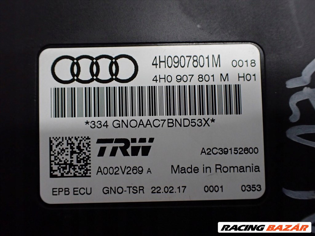 Audi A6 (C7 - 4G) kézifék vezérlő elektronika 4h0907801m 2. kép