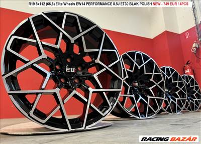 R19 5x112 (66,6) Elite Wheels EW14 PERFORMANCE 8.5J ET30 BLAK POLISH új alufelnik 8,5x19 19" 