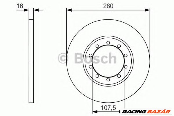 BOSCH 0 986 479 R92 - féktárcsa FORD FORD AUSTRALIA 1. kép