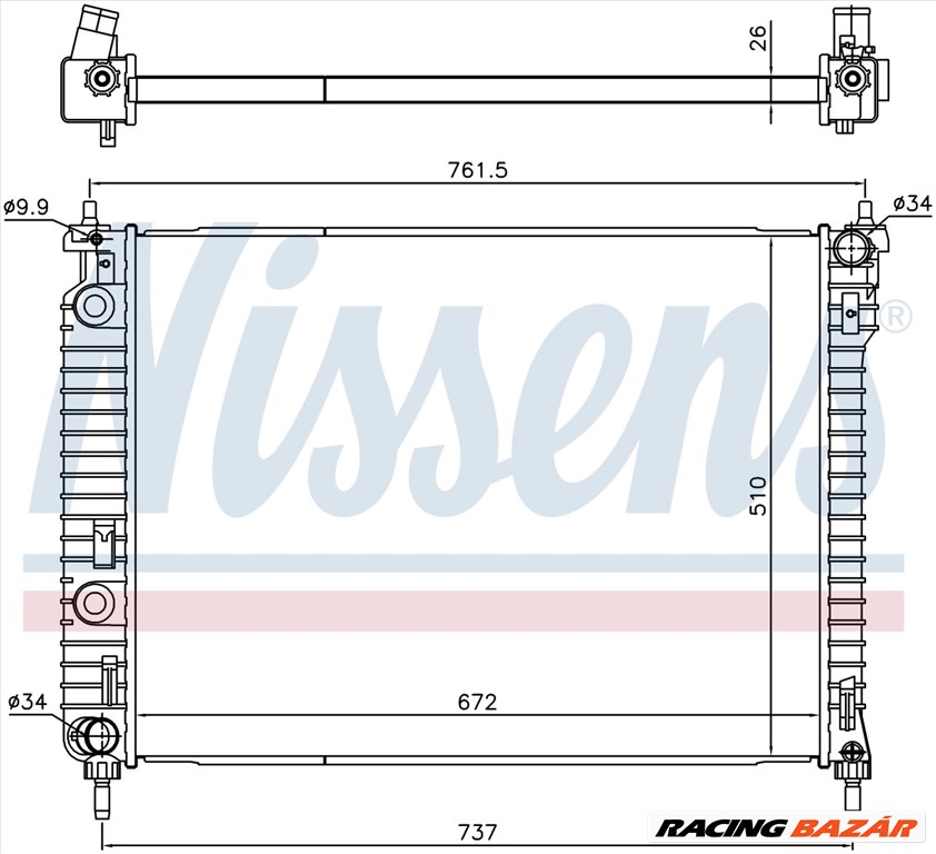 NISSENS 616905 Hűtőradiátor 1. kép