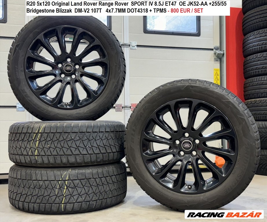 R20 5x120 Original Land Rover Range Rover  SPORT IV 8.5J ET47  OE JK52-AA +255/55 Bridgestone  1. kép