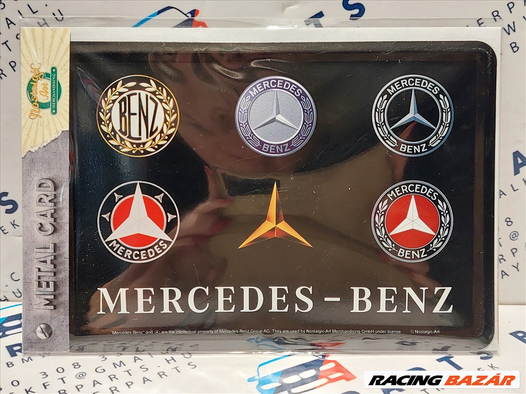 Mercedes Logo retró fémplakát fém képeslap tábla (14x10cm) (A00134) 1. kép
