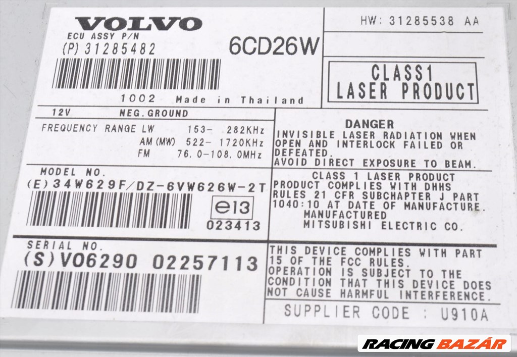 Volvo XC90 gyári rádió 31285482 2. kép