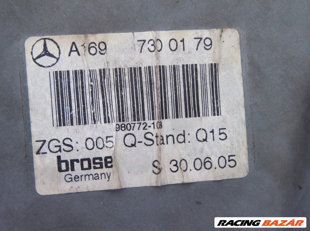 Mercedes A-osztály W169 bal hátsó manuális ablakemelő a1697300179 3. kép