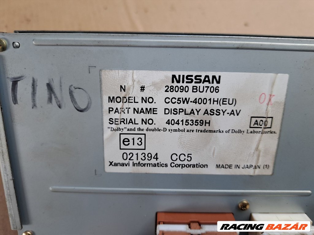 Nissan Almera Tino (V10) Multifunkciós Kijelző nissan-28090bu706 cc5w4001h-eu 2. kép