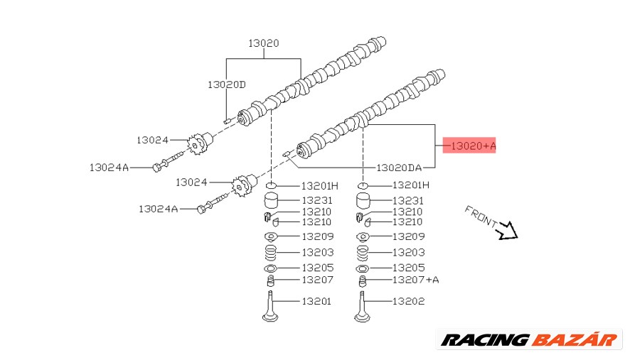 13001-AU600 Nissan X-Trail Vezérműtengely KIPUFOGÓ T30 2.2 dCi 2001-2012 4. kép