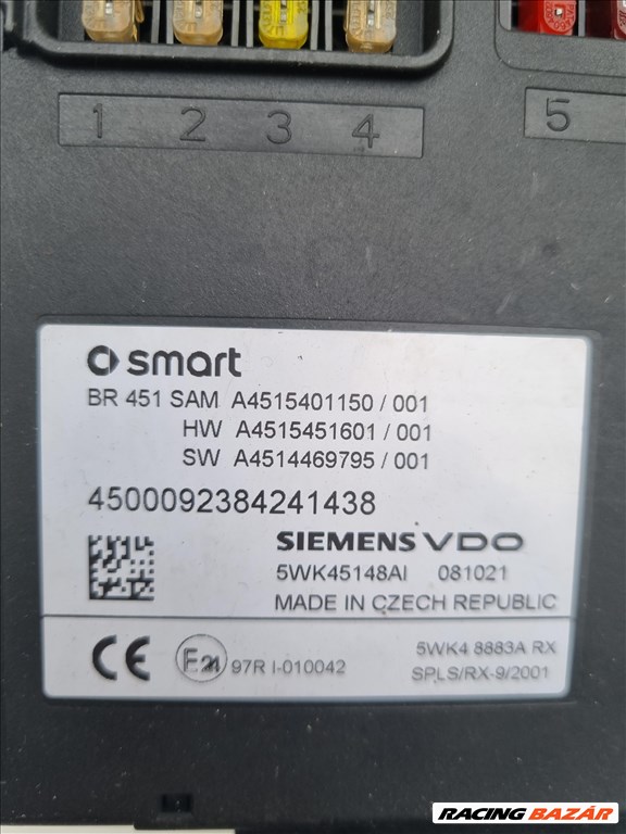 Smart Fortwo II body control modul  5wk45148al 2. kép