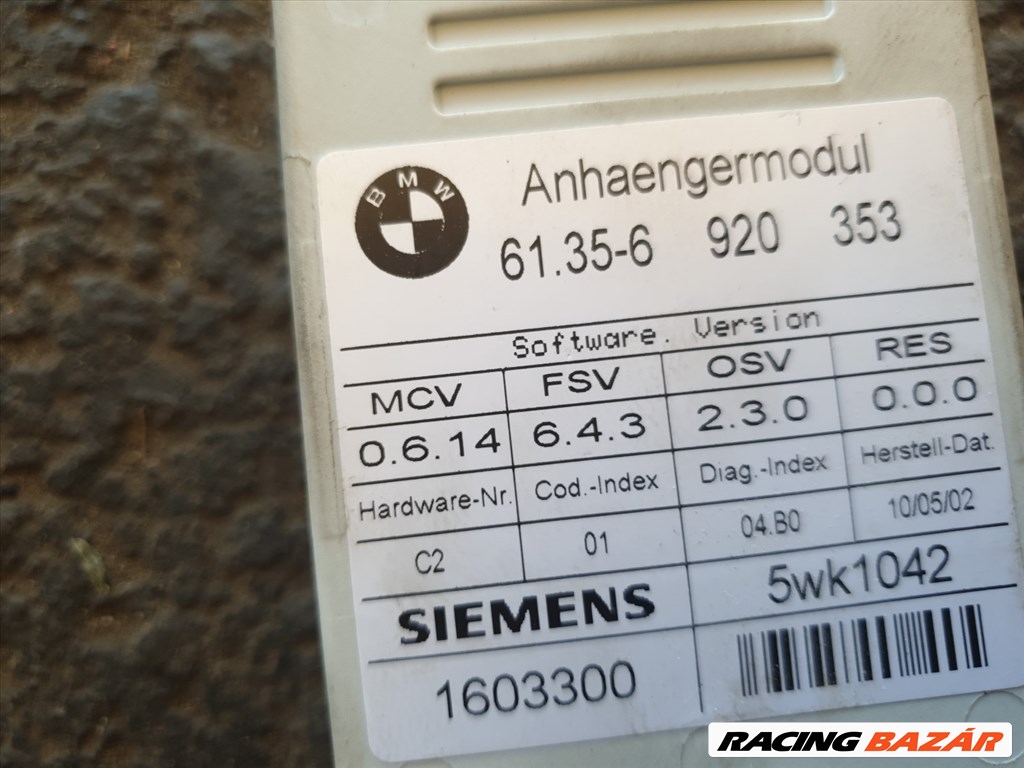 BMW E65 vonóhorog vezérlő 6920353 3. kép