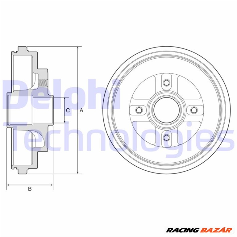 DELPHI BF630 - fékdob SUBARU SUZUKI 1. kép