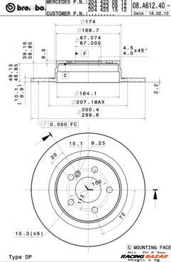 BREMBO 08.A612.41 - féktárcsa MERCEDES-BENZ MERCEDES-BENZ (BBDC)