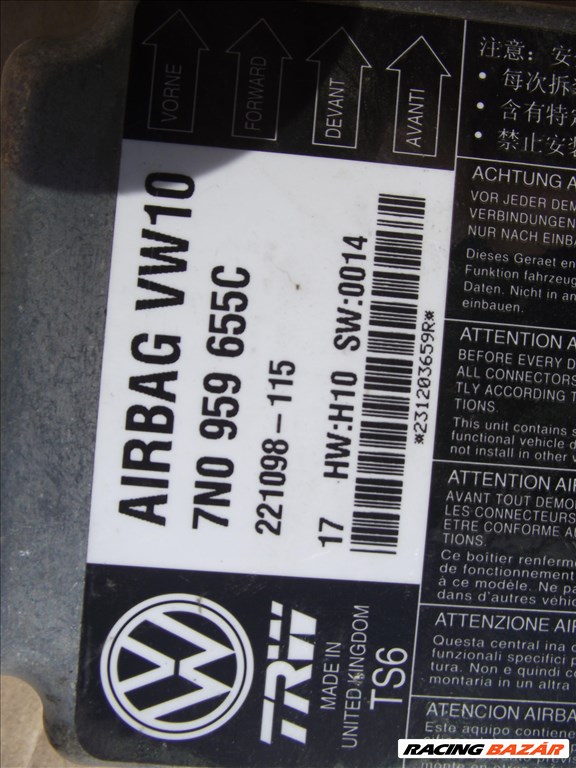 Volkswagen Sharan 2 Alhambra légzsák vezérlő 7n0959655c 2. kép