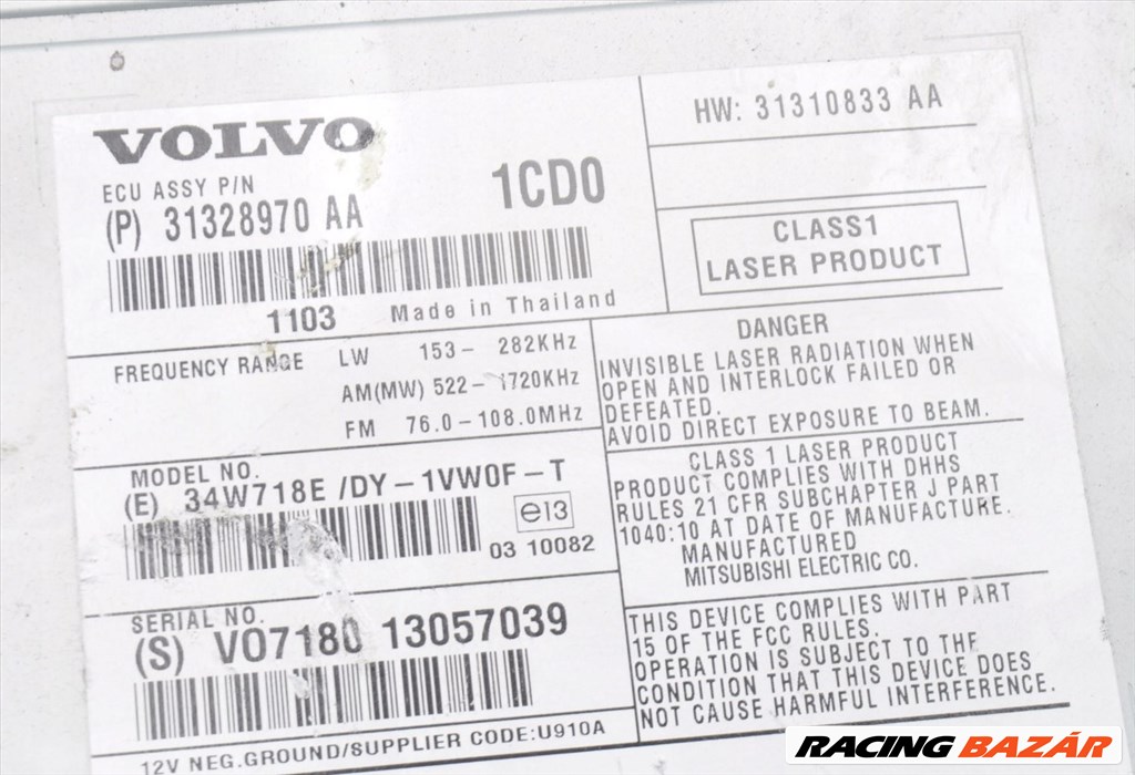 Volvo S60, Volvo V60, Volvo XC60 gyári rádió 31328970 2. kép