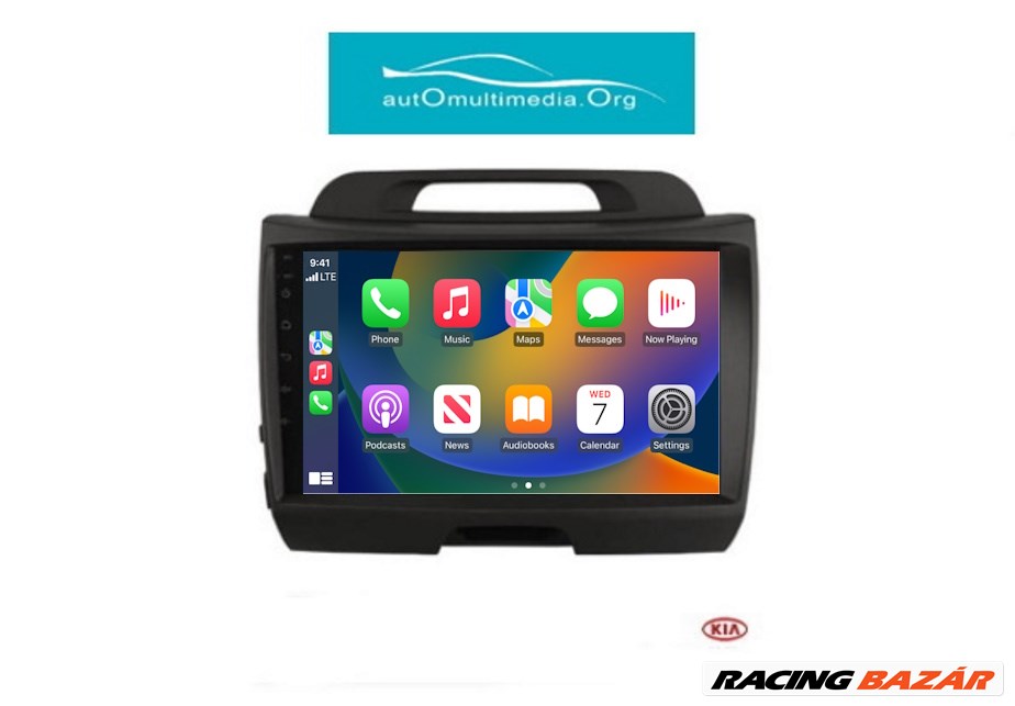 Kia Sportage CarPlay Android Multimédia GPS Fejegység Rádió Tolatókamerával! 2. kép