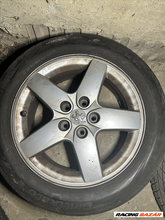 Peugeot 407 16” alufelni szett kopott Pirelli nyári gumikkal 4. kép