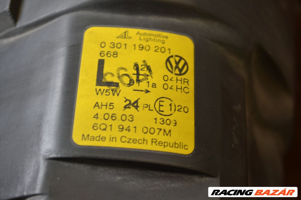 Volkswagen Polo IV 9N bal első lámpa, fényszóró! 0301190201, 6Q1941007 M 5. kép