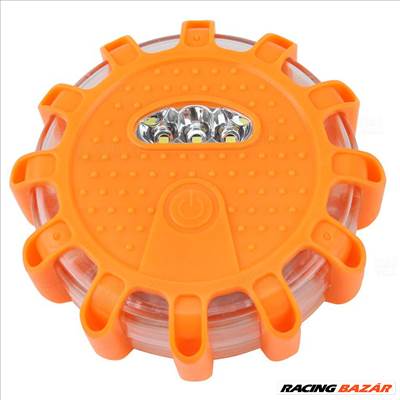 Mágneses vészvillogó narancssárga lámpa 12+3 LED W14322-3