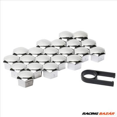 Kerékcsavar kupak szett 21mm 20+1db króm