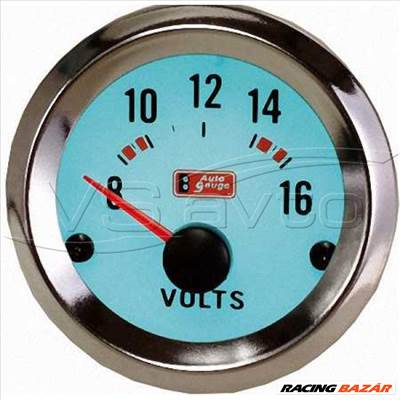 Volt mérő műszer AutoGauge 52 mm plazma számlap 2791sel