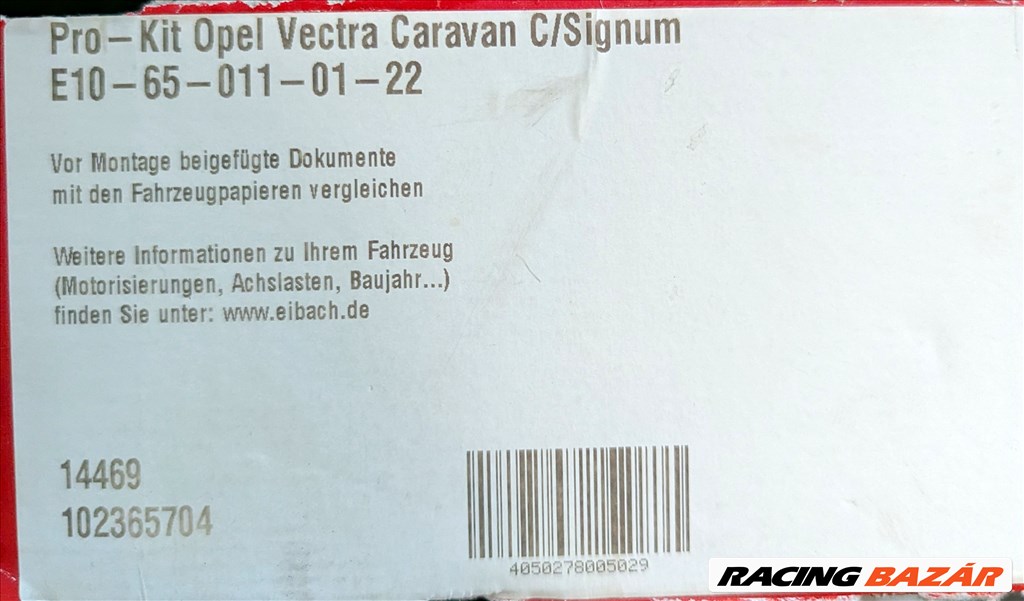 Eibach Pro-Kit rugószett Opel Vectra C / Signum e10650110122 2. kép