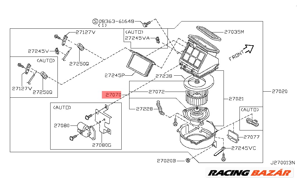 27220-VJ400 Nissan Navara Fűtőmotor D22 1998-2012 272203s100 6. kép