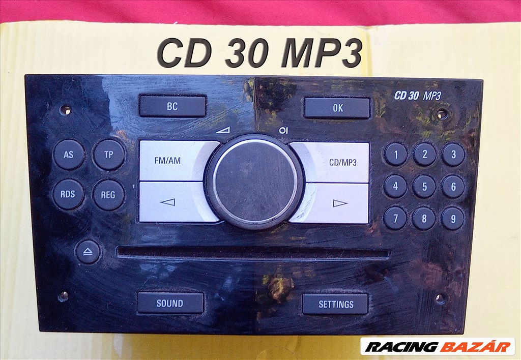 Opel Zafira B, Opel Astra H CD 30 MP3 autórádió / CD fej zongoralakk fekete 13357123 1. kép