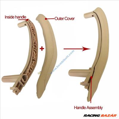 BMW F15 F16 X5 X6 ajtóbehúzó külső (börözött)-belső szett, kapaszkodó 2014-2018 Sofőr oldal