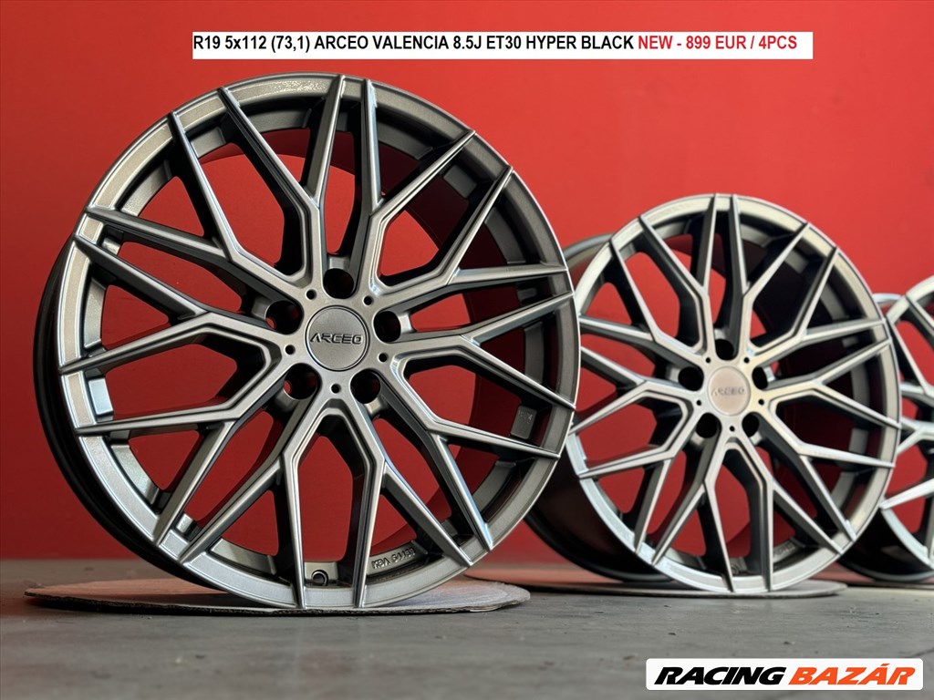 R19 5x112 (73,1) ARCEO VALENCIA 8.5J ET30 HYPER BLACK  új felnik, alufelnik 19"  1. kép