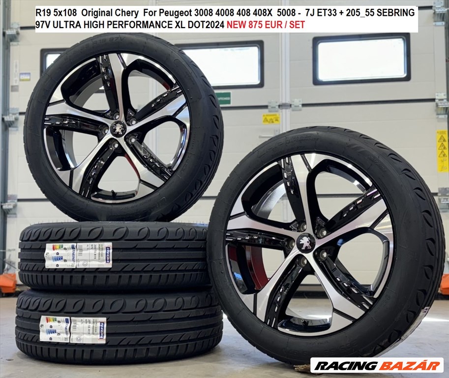 R19 5x108 Original Chery For Peugeot 3008 4008 408 408X 5008 - 7J ET33 + 205/55 új szett  1. kép