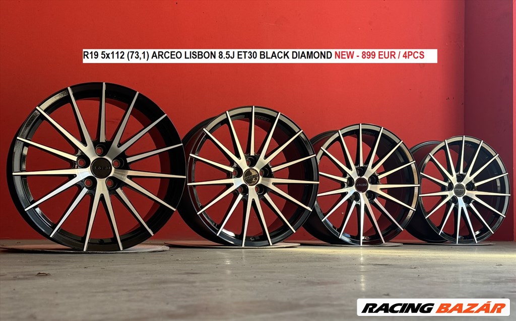 R19 5x112 (73,1) ARCEO LISBON 8.5J ET30 BLACK DIAMOND  új alufelnik, felnik 19"  1. kép