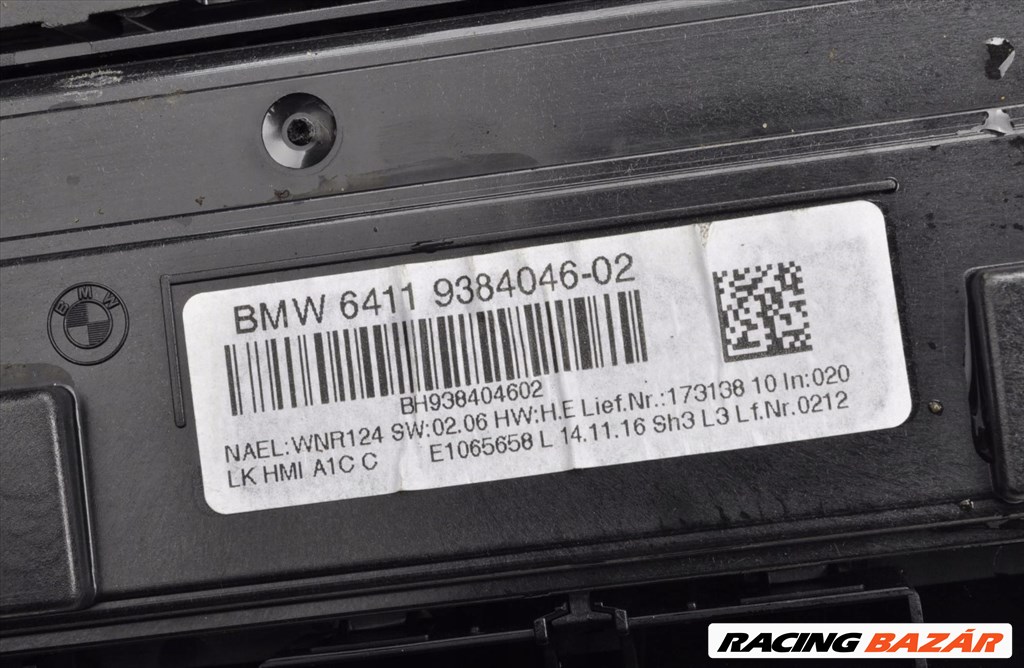 BMW X1 E84 klíma kapcsoló panel 9384046 4. kép