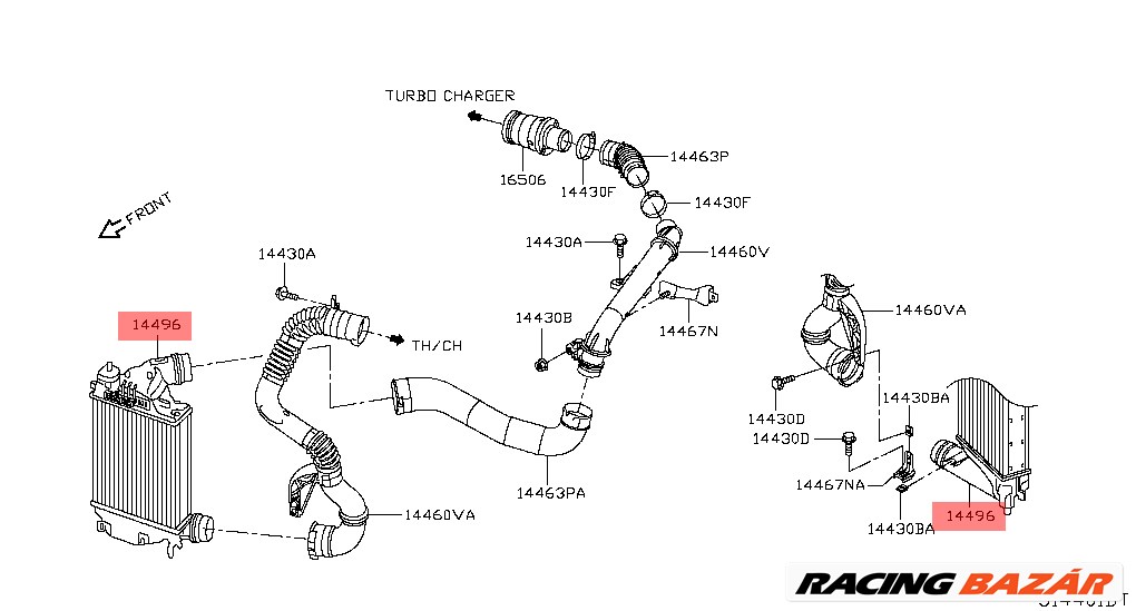 Nissan X-Trail Intercooler T32 1.6 dCi 2014- 144614eb1a 144614eb1b 5. kép