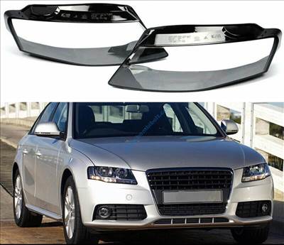 Audi A4 B8 lámpabúra, fényszóró búra 2009-2011 Pár (jobb-bal oldal)