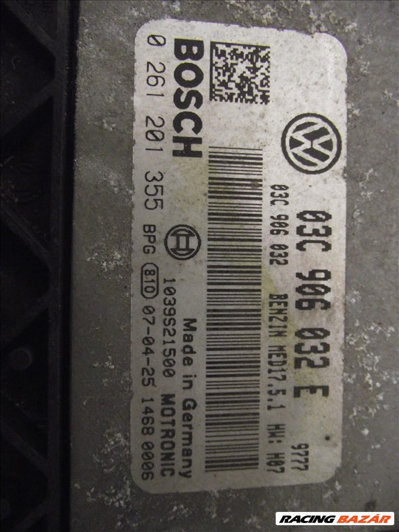 Volkswagen 1.4 TSI motorvezérlő BMY MED 17.5.1 03c906032e 2. kép