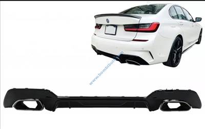 BMW G20, G21, G28 fényes fekete diffúzor + króm kipufogóvég / 2018-2022