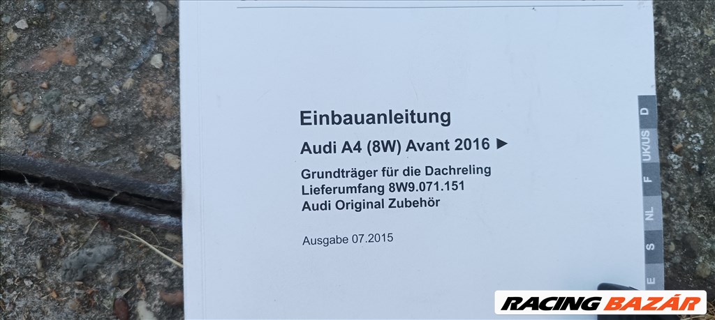Audi A4/ S4 Avant (B9 - 8W) gyári tetőcsomagtartó eladó. 8w9071151 5. kép