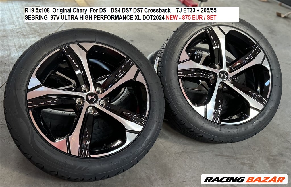 R19 5x108  Original Chery  For DS - DS4 DS7 DS7 Crossback -  7J ET33 + 205/55 SEBRING 1. kép