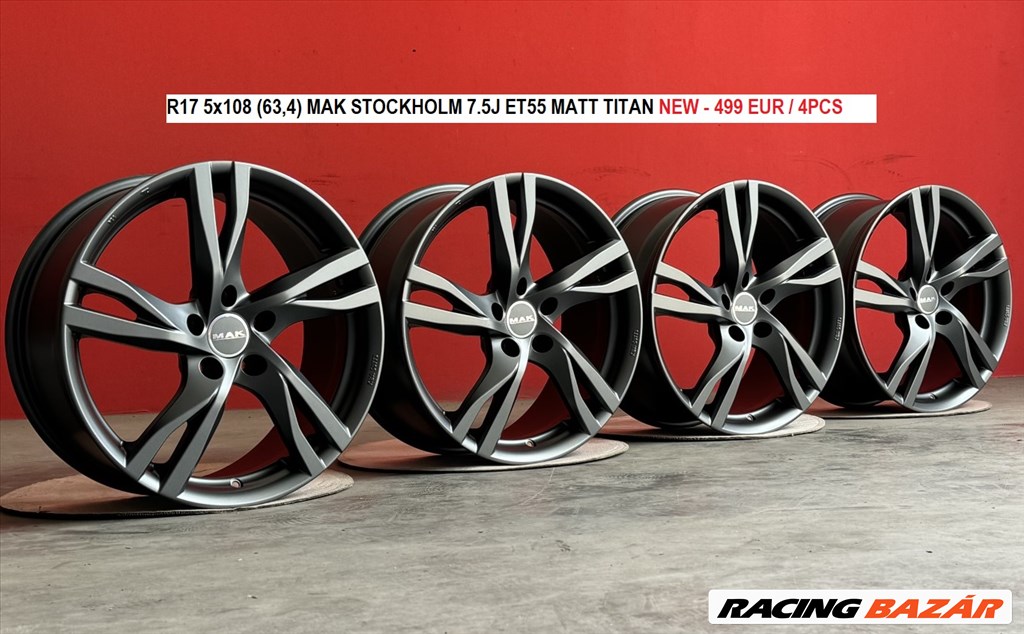 R17 5x108 (63,4) MAK STOCKHOLM 7.5J ET55 MATT TITAN új alufelnik 17" 1. kép