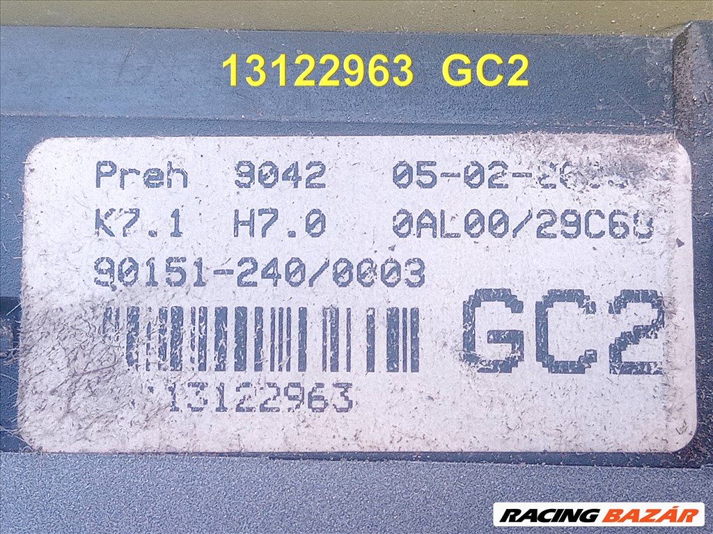 Opel Astra H klíma vezérlő fűtés vezérlő panel H Astra B Zafira 13122963gc2 3. kép