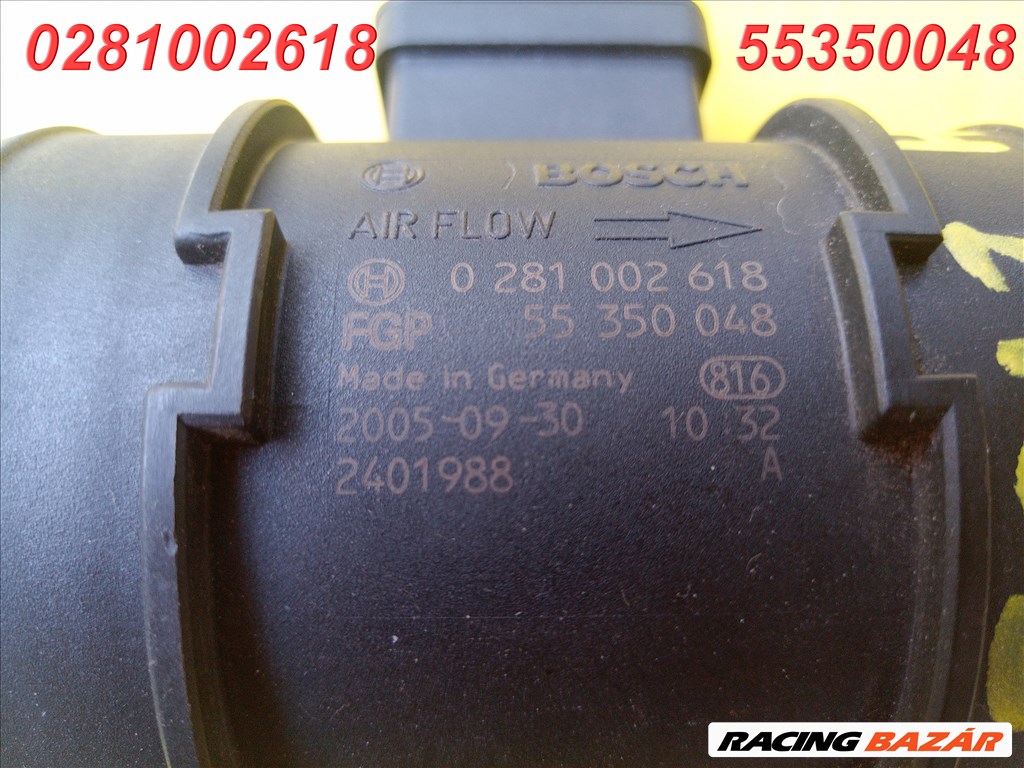 Opel Astra H, Opel Zafira B, Opel Vectra C légtömegmérő  55350048 0281002618 2. kép