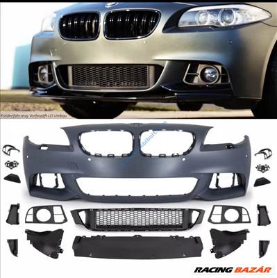 BMW F10 F11 lci M tech, M paket első lökhárító 2014-2017 Lökhárító ködlámpával