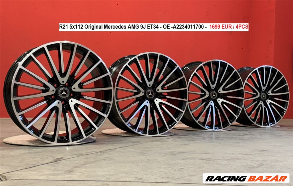 R21 5x112 Original Mercedes AMG 9J ET34 - OE -A2234011700 gyári alufelni szet 21" 21col 1. kép