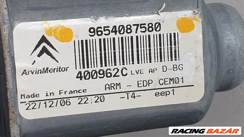 507364 Citroen C4 Picasso 2006,  Jobb Első Ablakemelő Szerkezet Motorral 4. kép