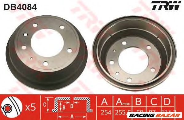 TRW DB4084 - fékdob LAND ROVER SANTANA 1. kép