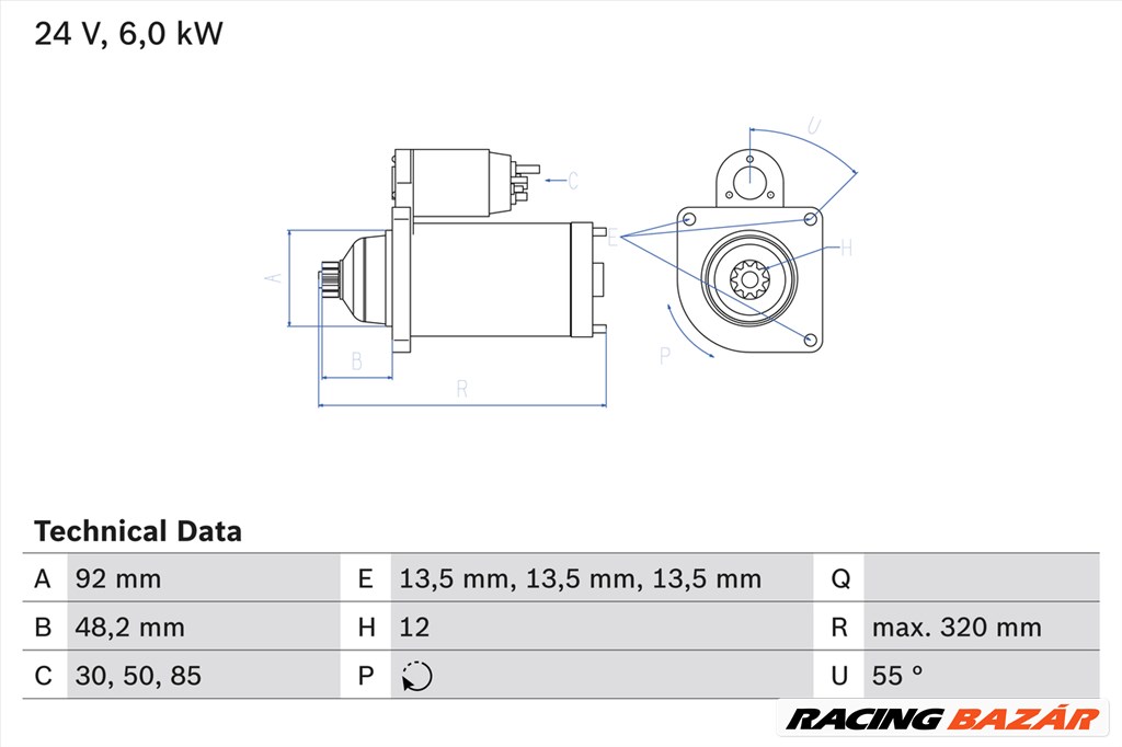 BOSCH 0 986 025 900 - önindító DAF TEMSA 1. kép