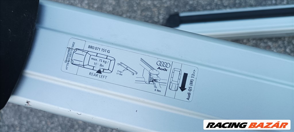 Audi Q5 (8R) 8R gyári tetőcsomagtartó, síléctartóval együtt 8r0071151g 5. kép